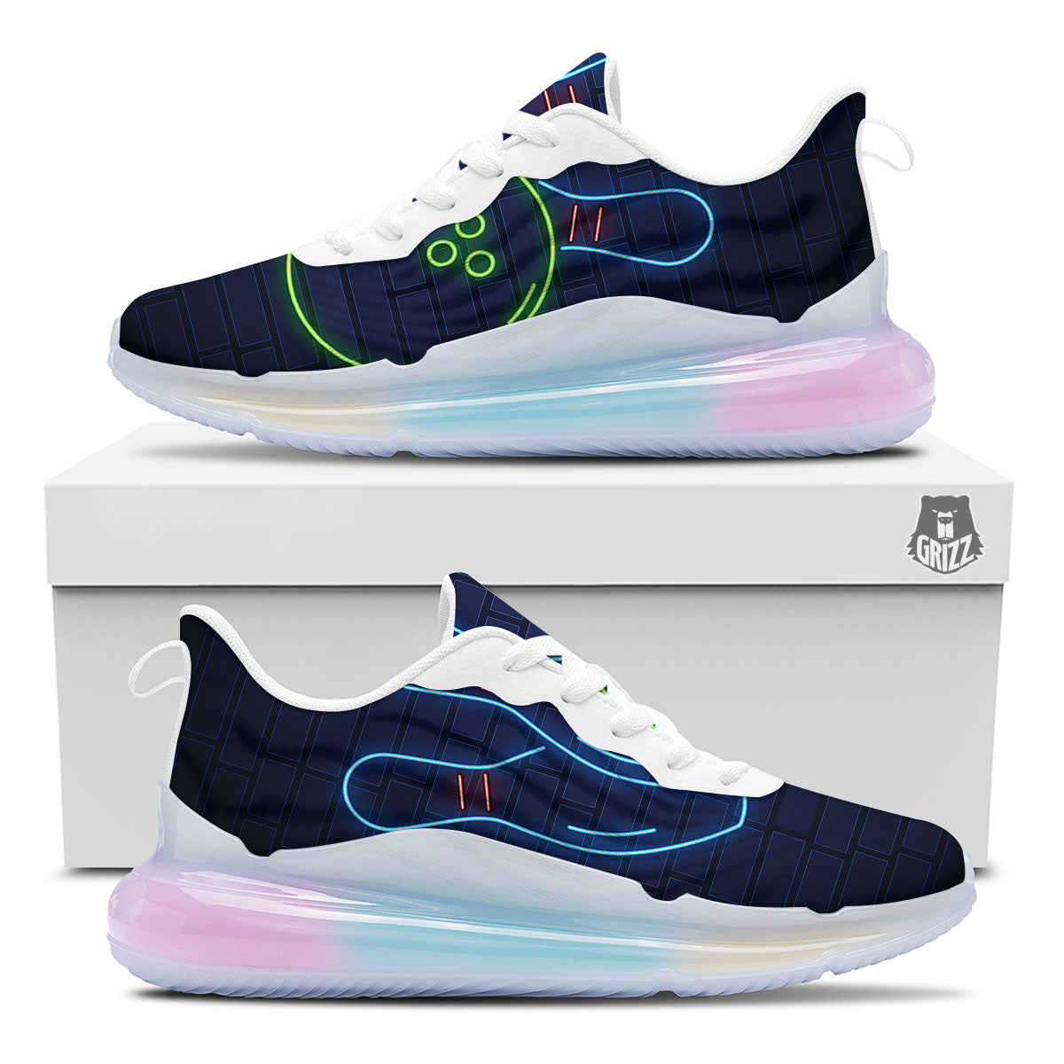 Light Up Bowling Pins Print Running Sneakers-grizzshop