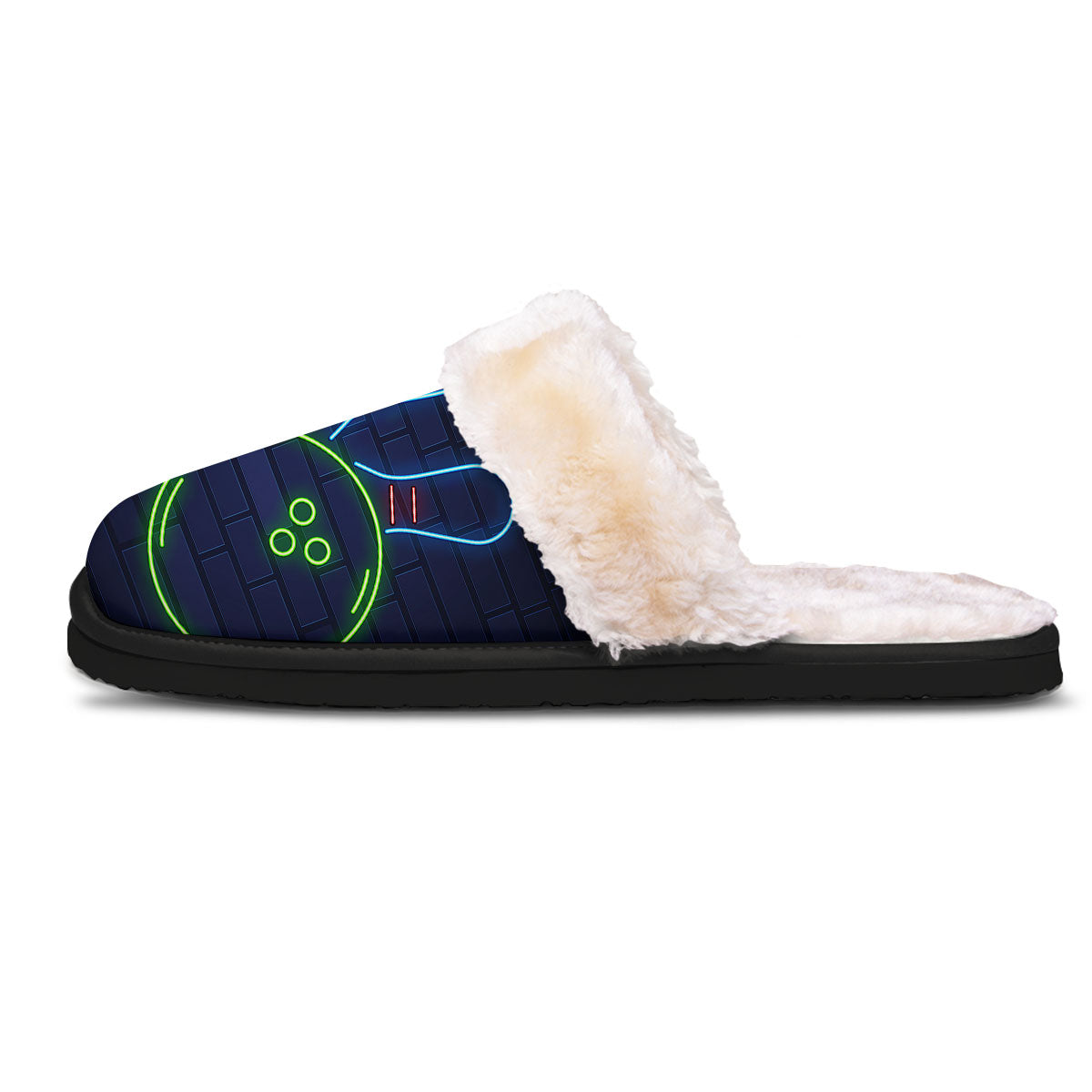 Light Up Bowling Pins Print Slippers-grizzshop