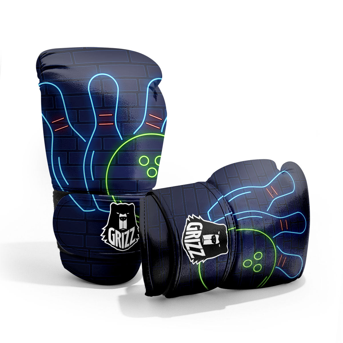 Light Up Bowling Pins Print Pro Boxing Glove