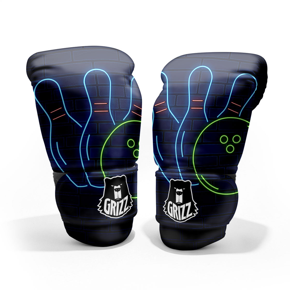 Light Up Bowling Pins Print Pro Boxing Glove
