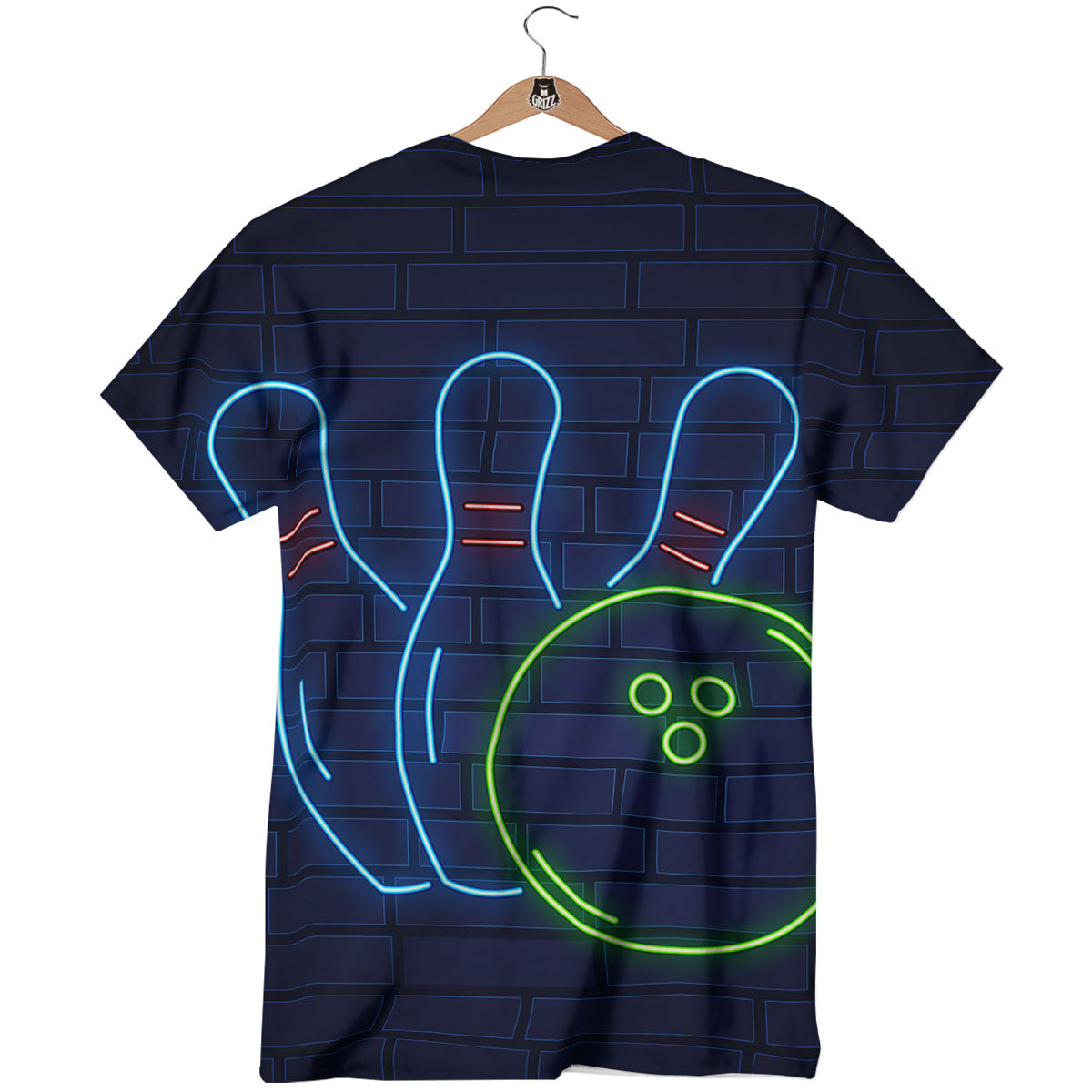 Light Up Bowling Pins Print T-Shirt-grizzshop