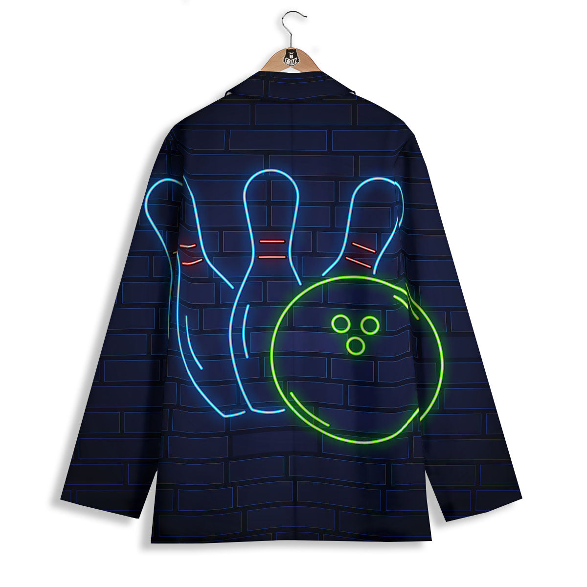 Light Up Bowling Pins Print Women's Blazer-grizzshop