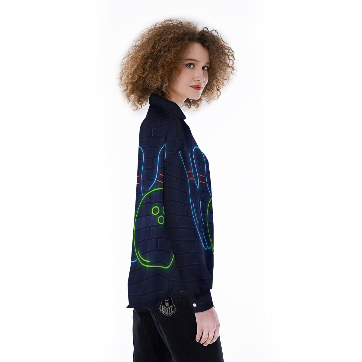 Light Up Bowling Pins Print Women's Long Sleeve Shirts-grizzshop