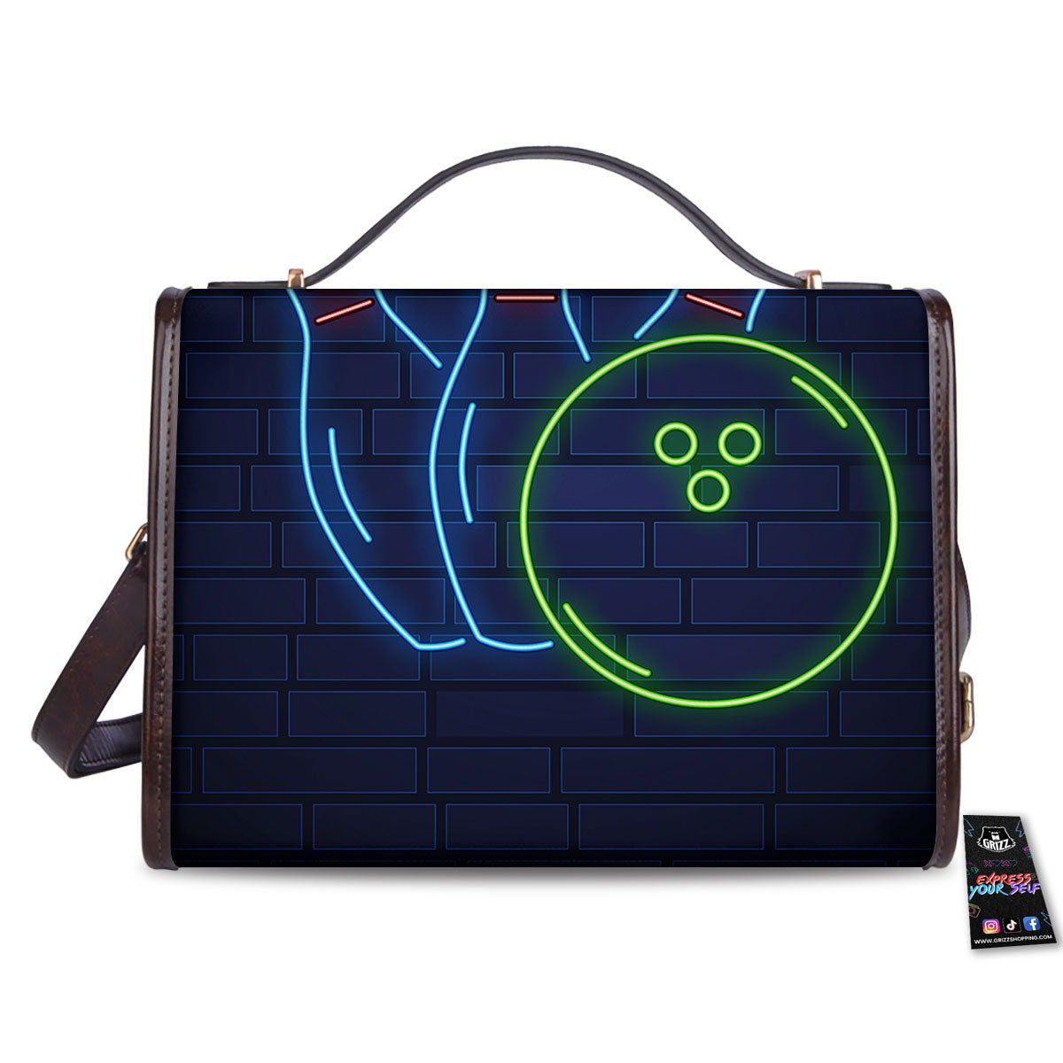 Light Up Bowling Pins Print Women's Satchel Bag-grizzshop