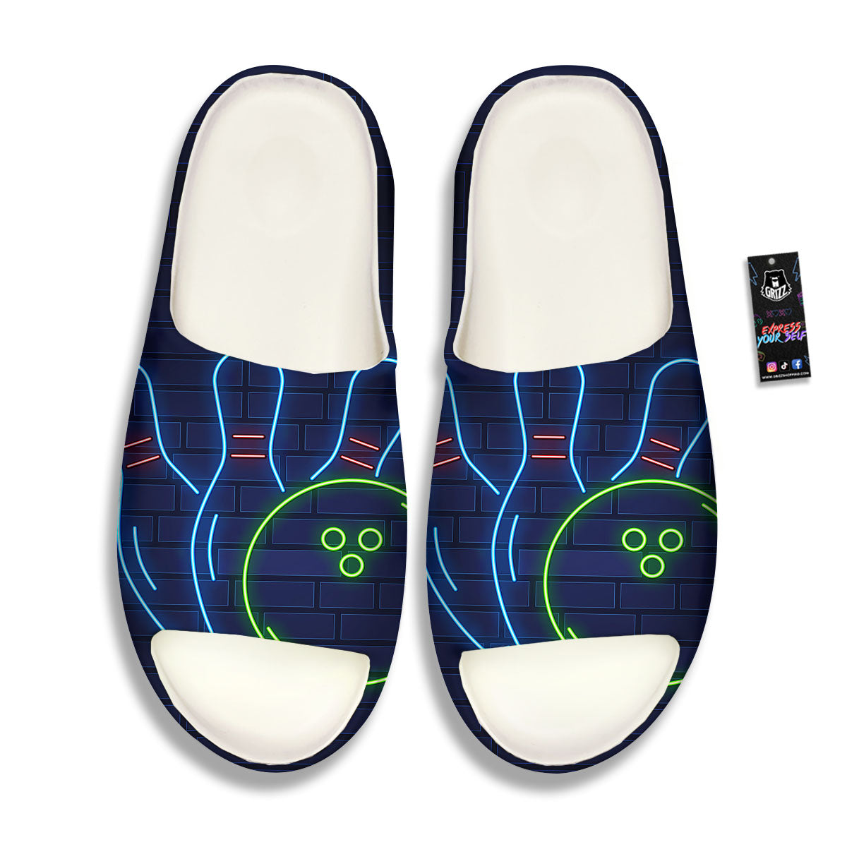 Light Up Bowling Pins Print Sandals-grizzshop