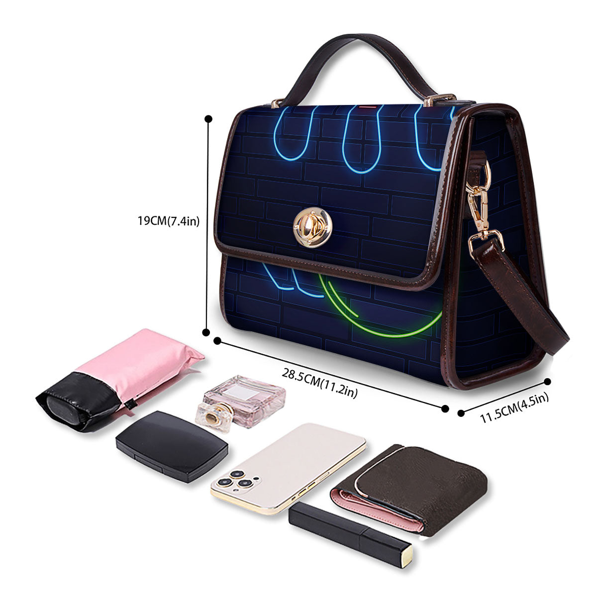 Light Up Bowling Pins Print Women's Satchel Bag