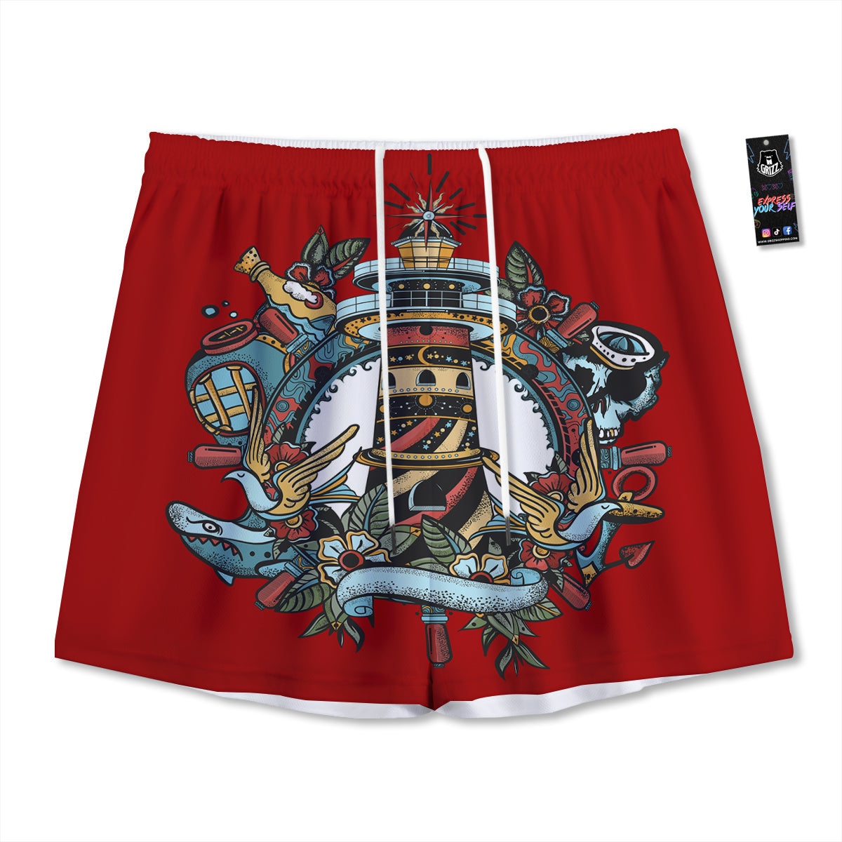 Moving Optical Illusion Dizzy Vortex Mesh Shorts