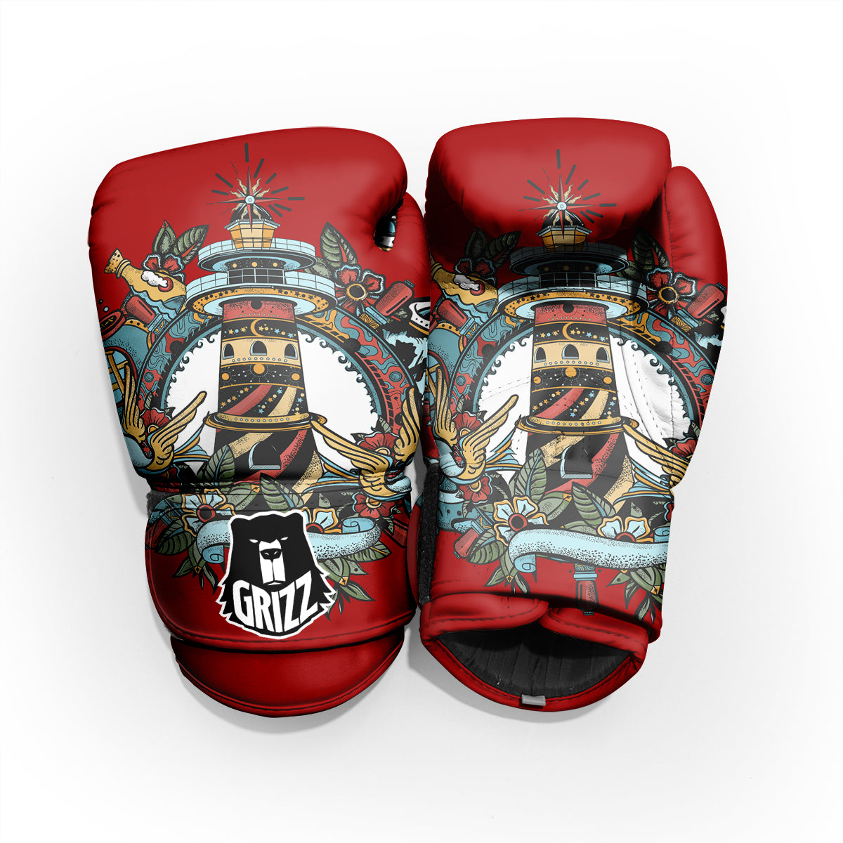 Lighthouse Sea Adventure Tattoo Print Pro Boxing Glove