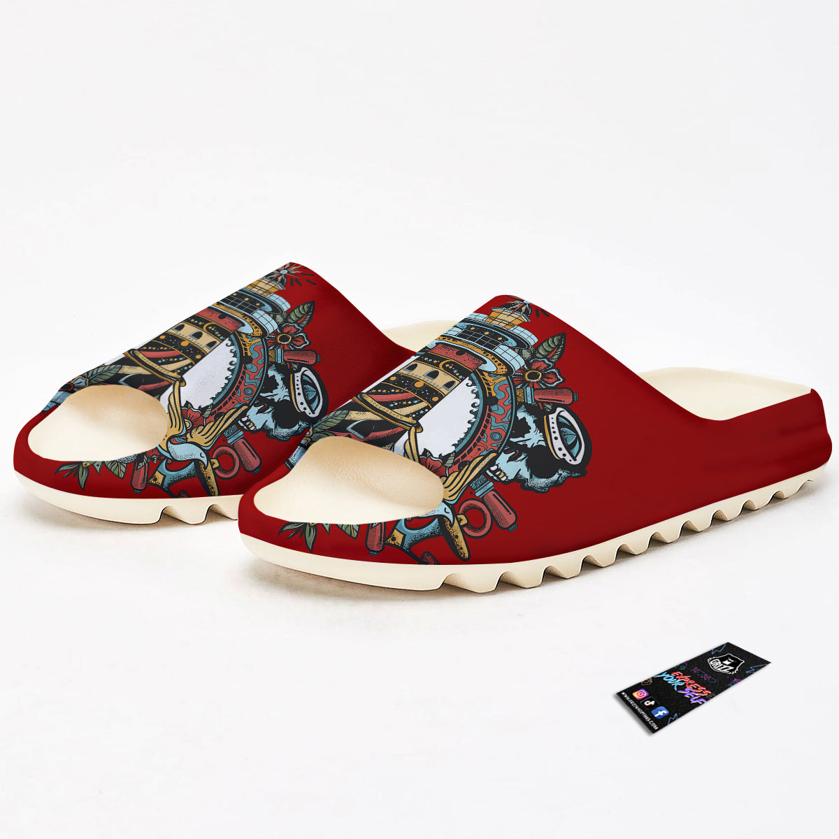 Lighthouse Sea Adventure Tattoo Print Sandals-grizzshop