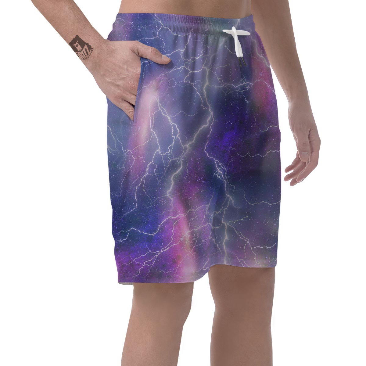 Lightning Aurora Galaxy Space Men's Shorts-grizzshop