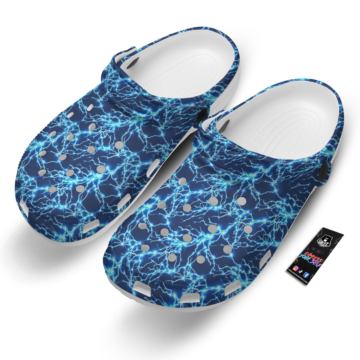 Lightning Blue Electric Print Clog-grizzshop