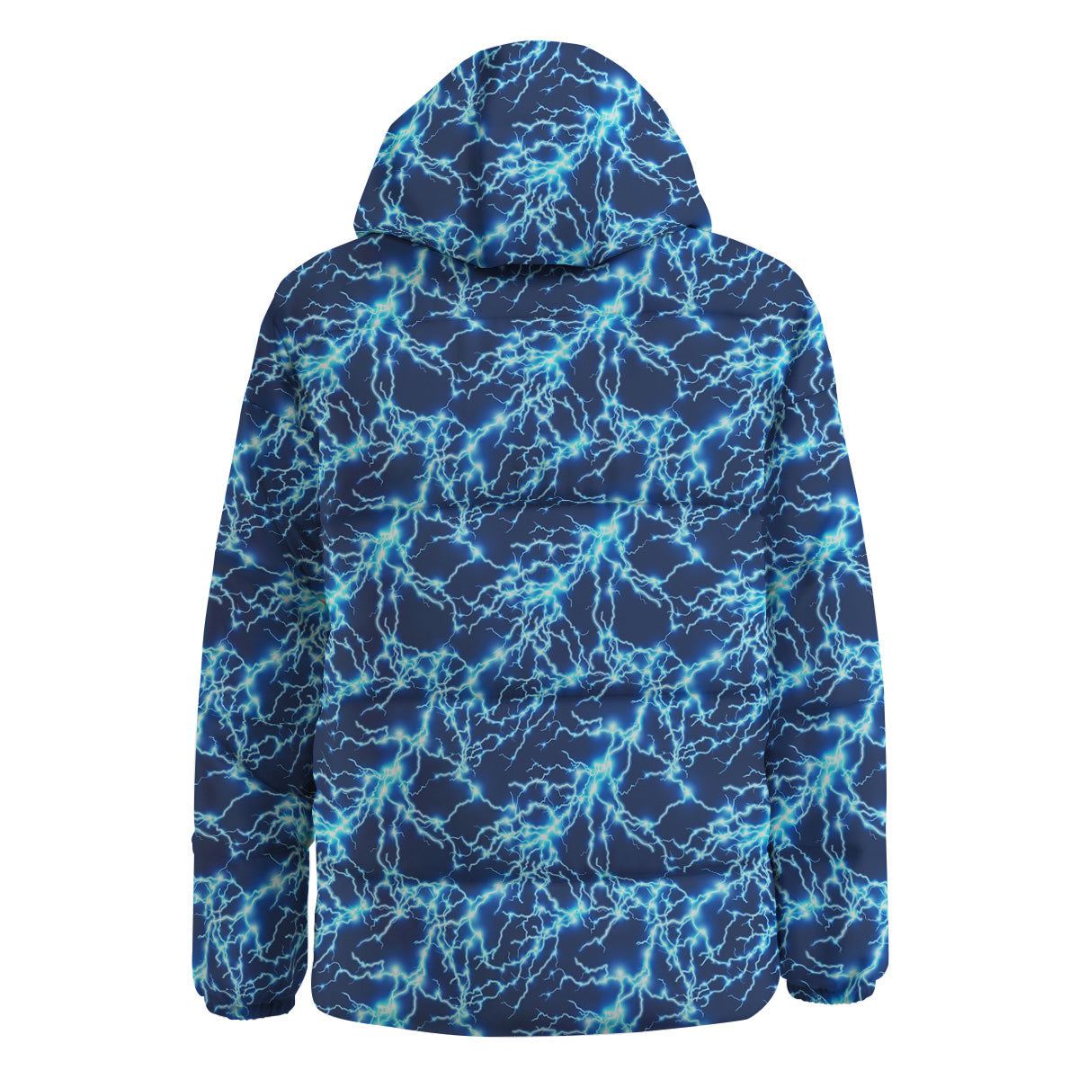 Lightning Blue Electric Print Down Jacket-grizzshop