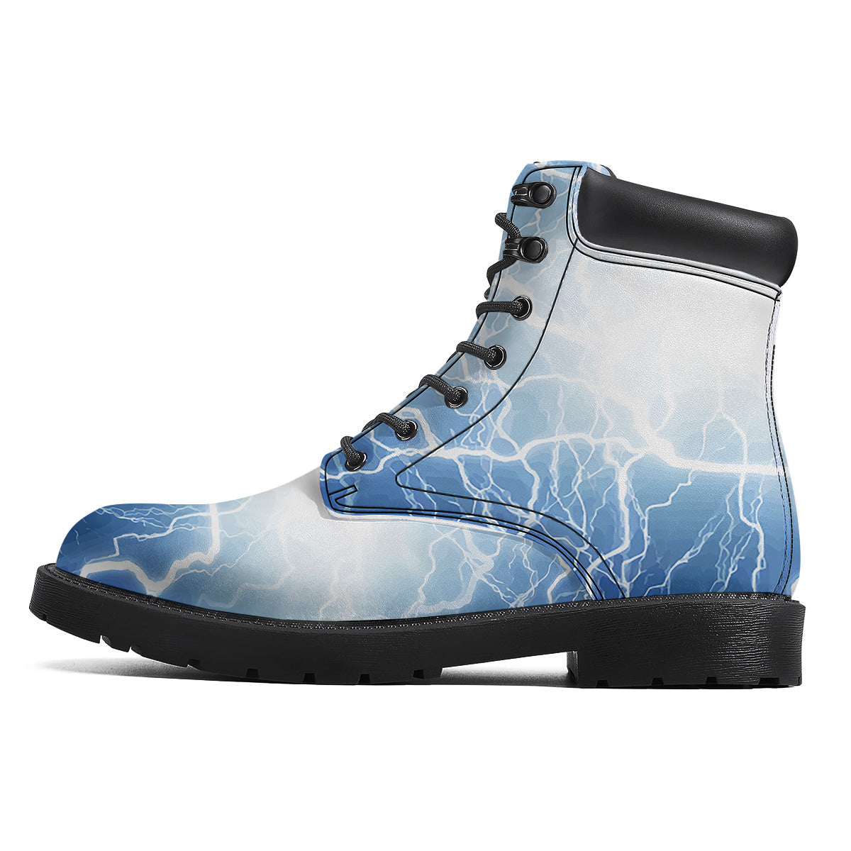 Lightning Blue Print Boots-grizzshop