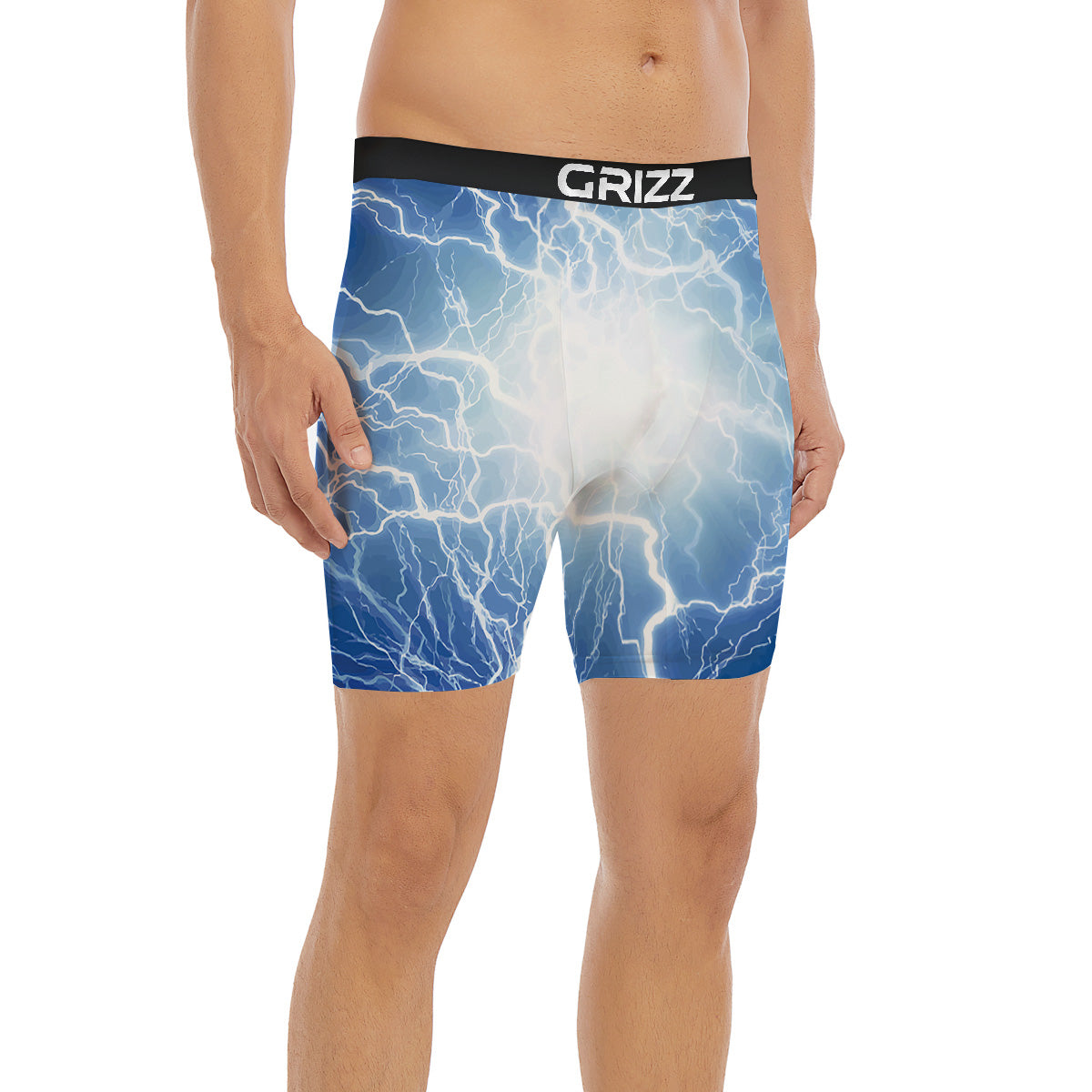 Lightning Blue Print Boxer Briefs-grizzshop