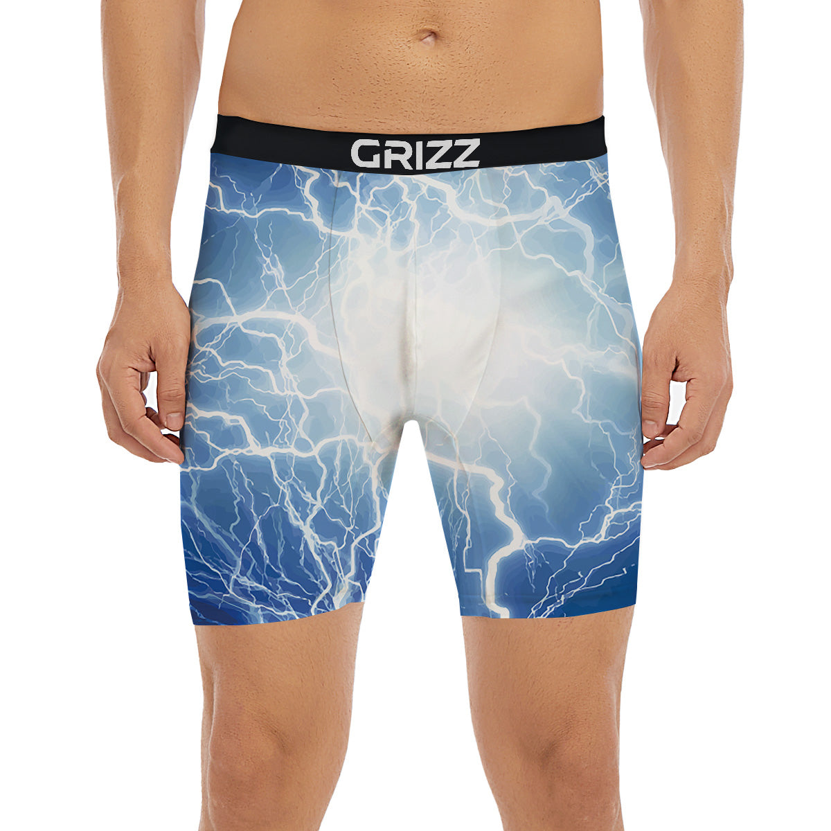Lightning Blue Print Boxer Briefs-grizzshop