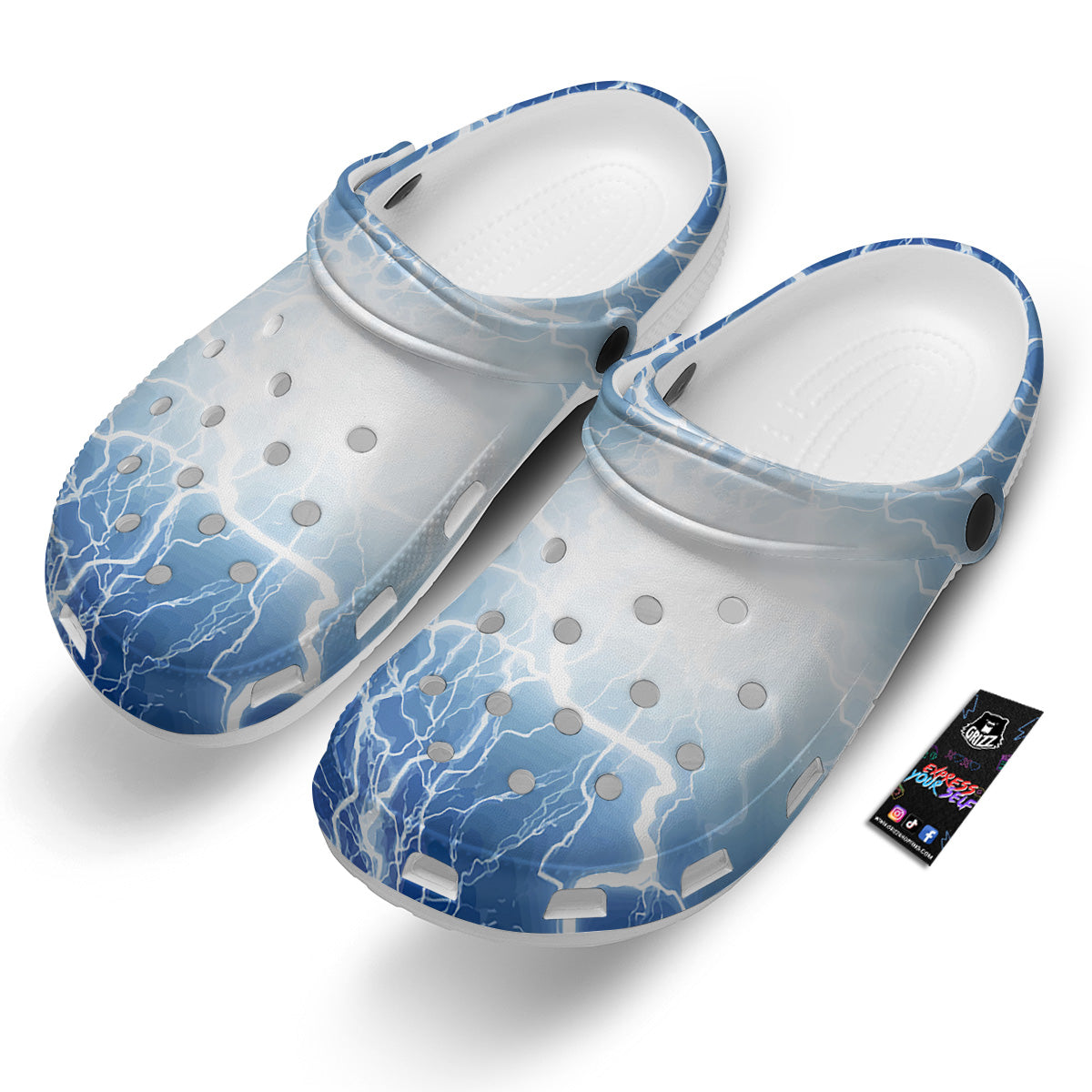 Lightning Blue Print Clog-grizzshop