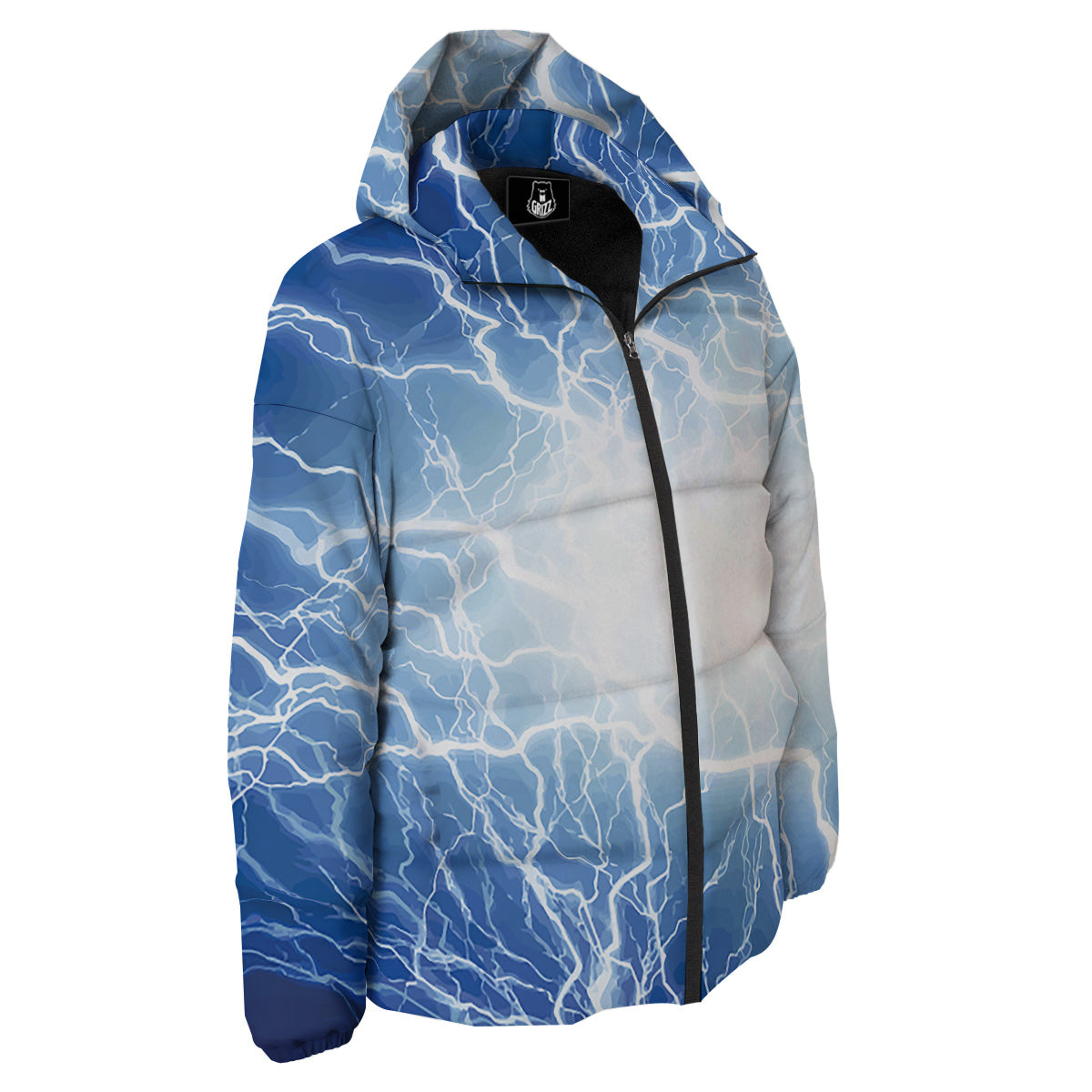 Lightning Blue Print Down Jacket-grizzshop