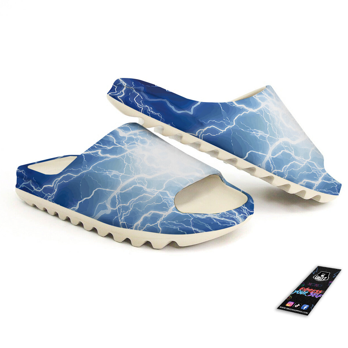 Lightning Blue Print Sandals-grizzshop