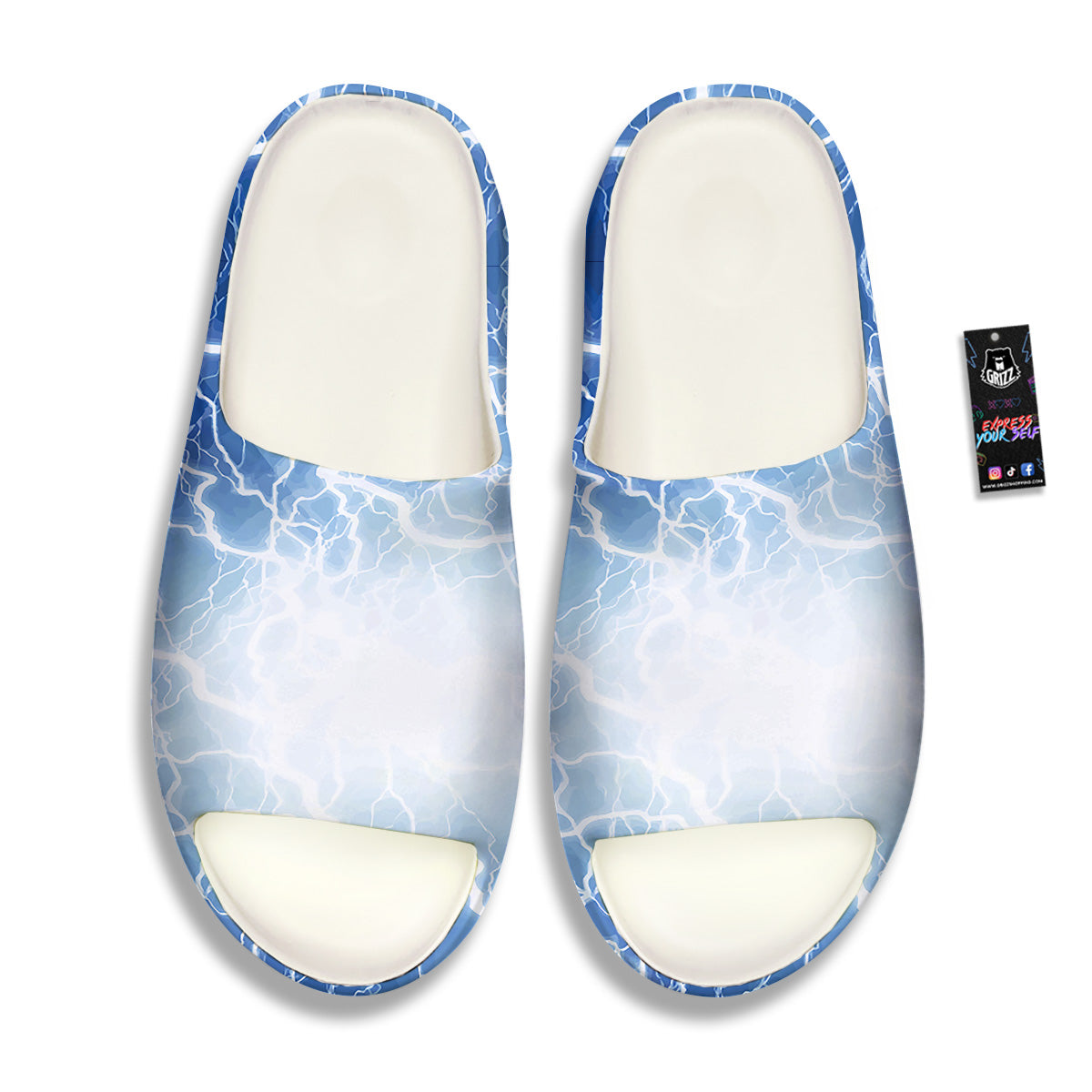 Lightning Blue Print Sandals-grizzshop