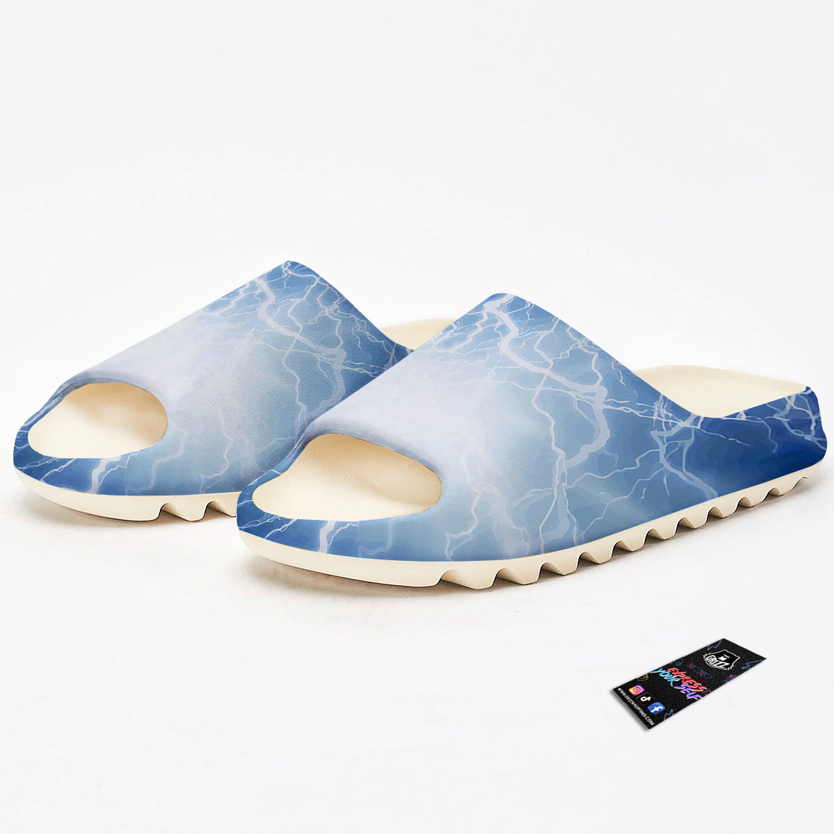 Lightning Blue Print Sandals-grizzshop
