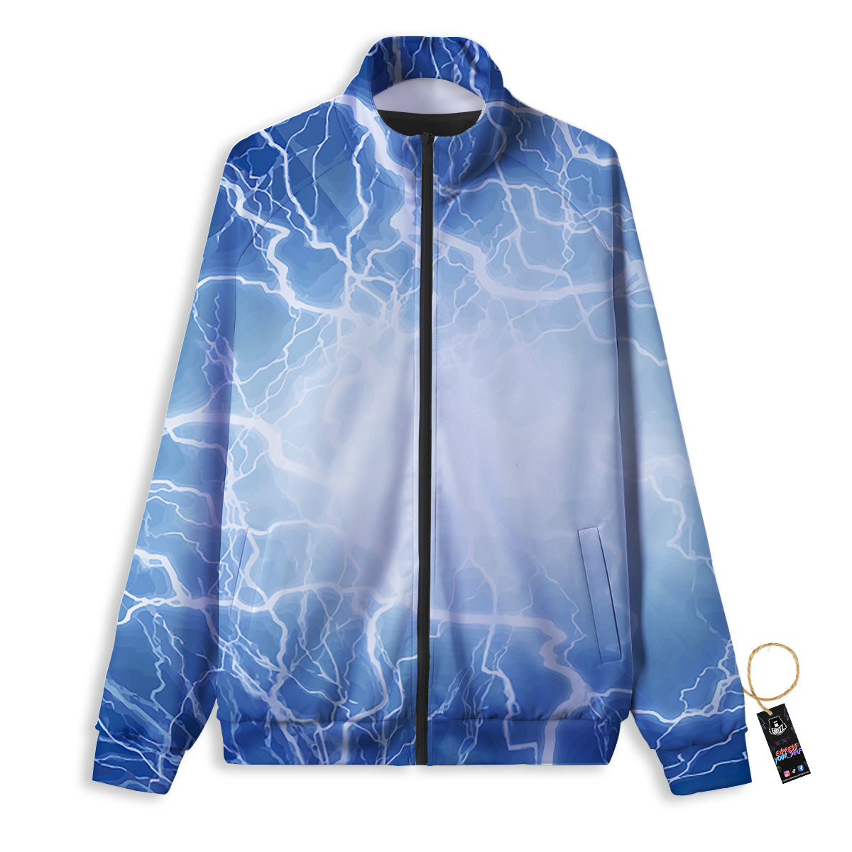 Lightning Blue Print Track Jacket-grizzshop