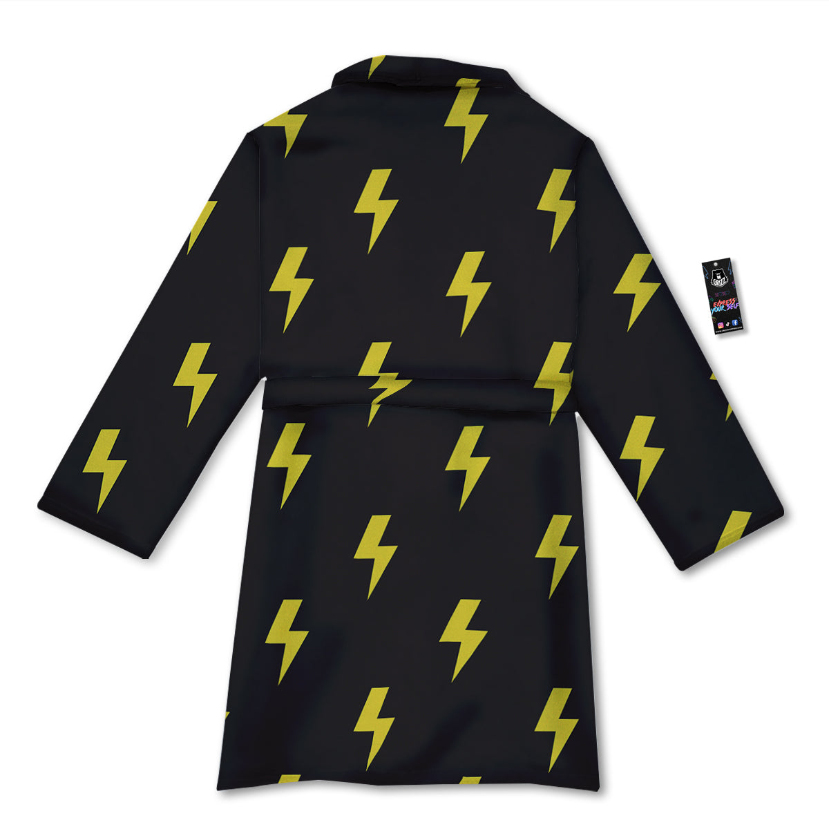 Lightning Bolts Yellow Print Pattern Bathrobe-grizzshop