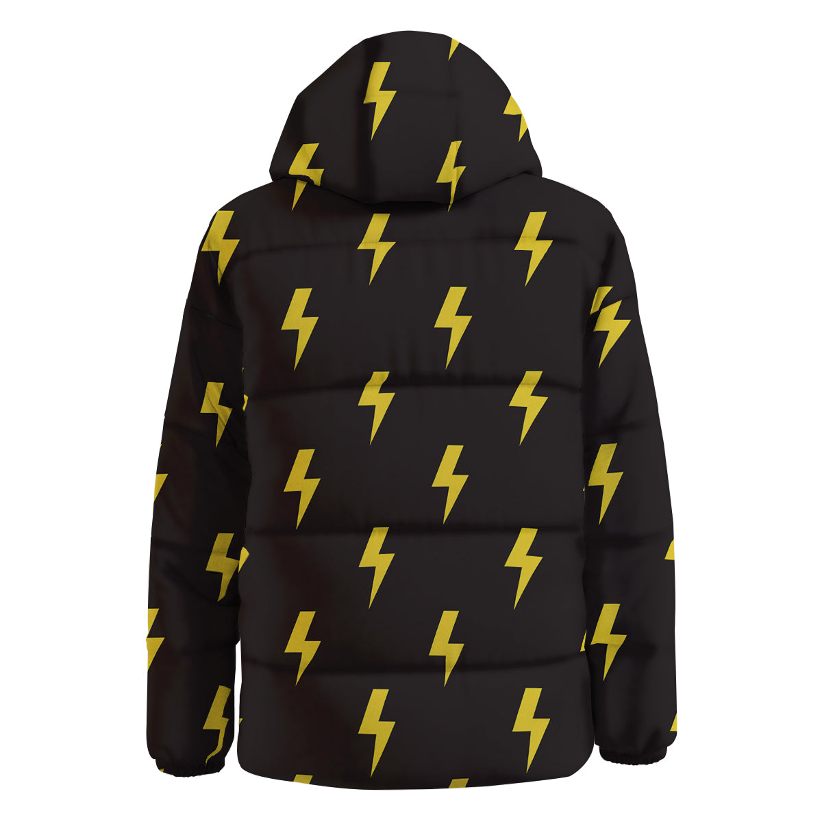 Lightning Bolts Yellow Print Pattern Down Jacket-grizzshop