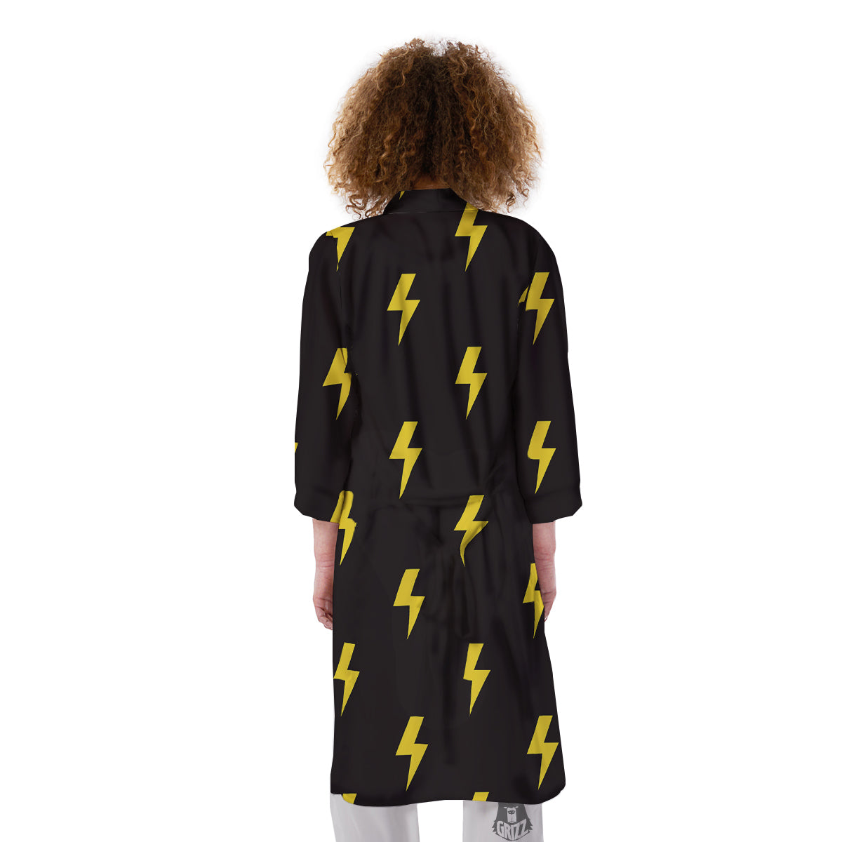 Lightning Bolts Yellow Print Pattern Kimono-grizzshop