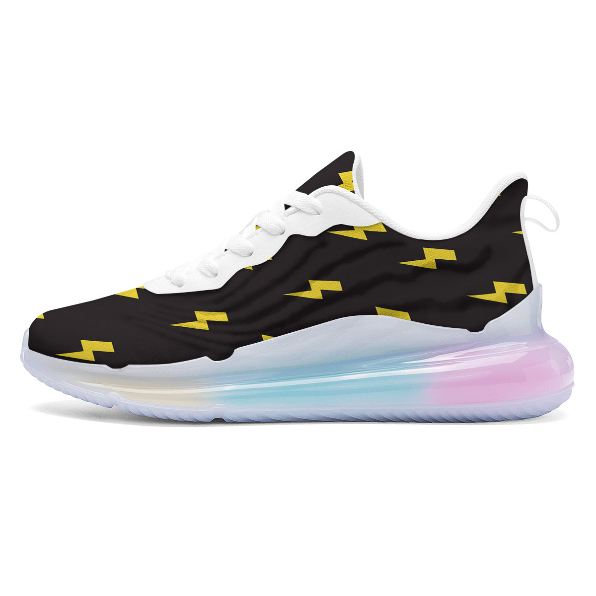Lightning Bolts Yellow Print Pattern Running Sneakers-grizzshop