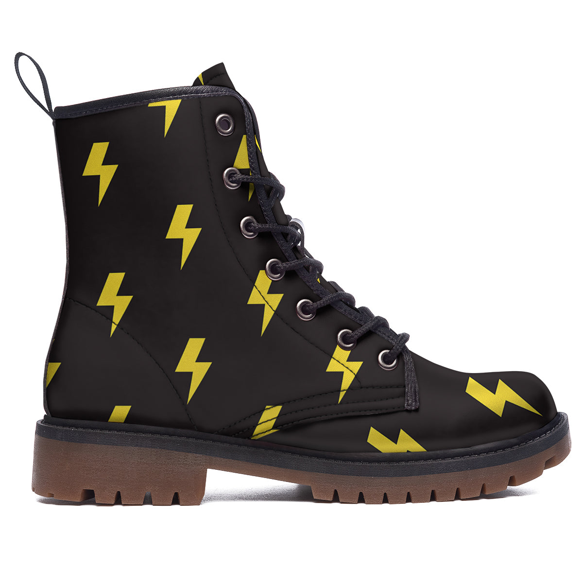 Lightning Bolts Yellow Print Pattern Work Boots-grizzshop