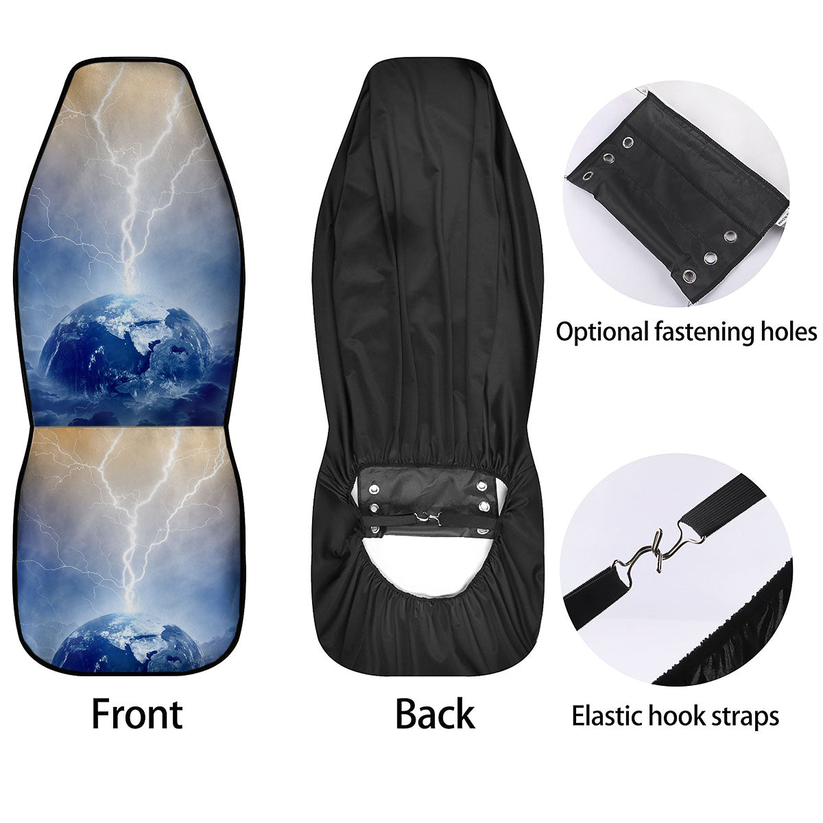 Lightning Destroy Planet Earth Print Car Seat Covers-grizzshop