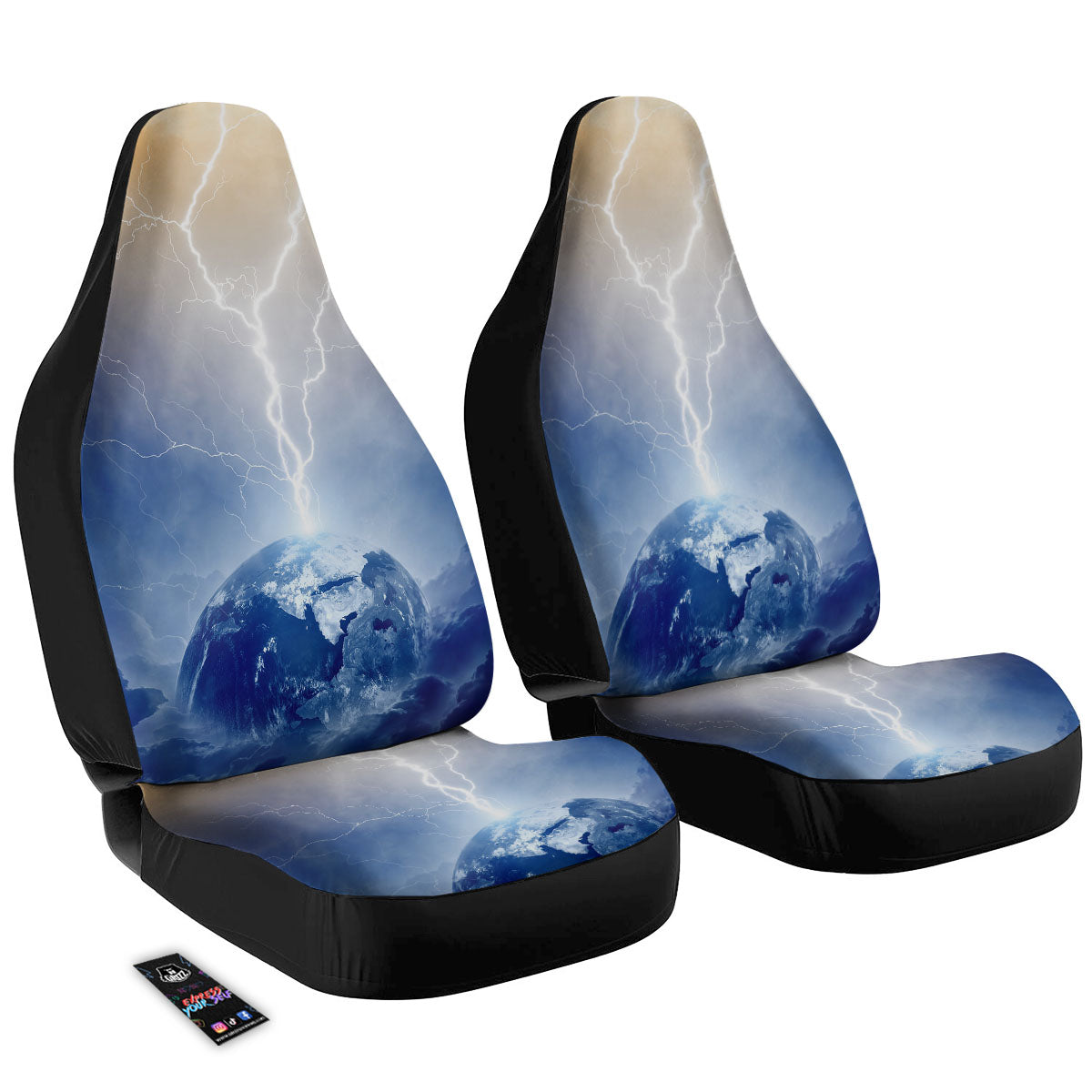 Lightning Destroy Planet Earth Print Car Seat Covers-grizzshop