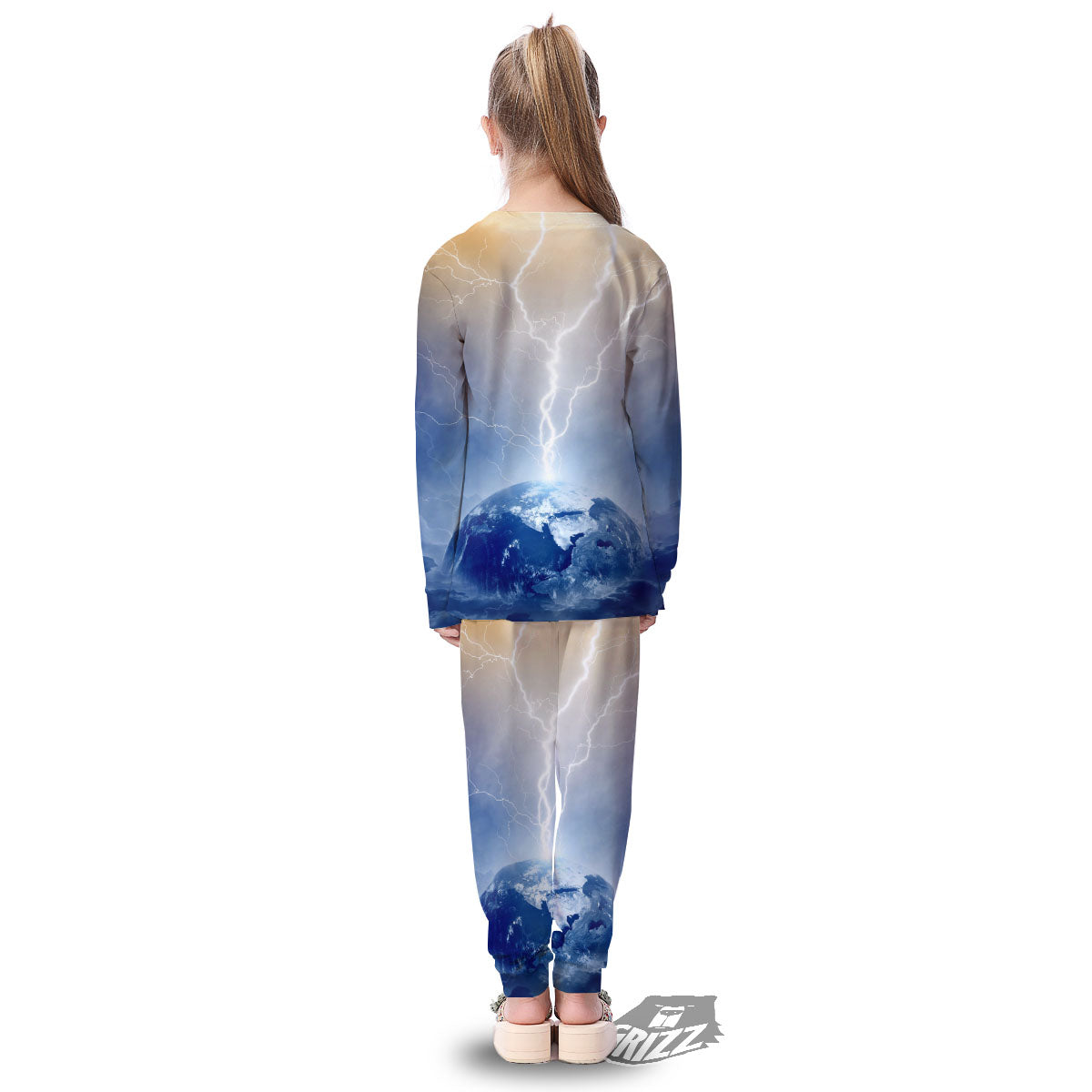Lightning Destroy Planet Earth Print Kid's Pajamas-grizzshop