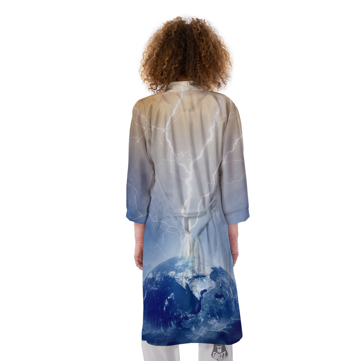 Lightning Destroy Planet Earth Print Kimono-grizzshop