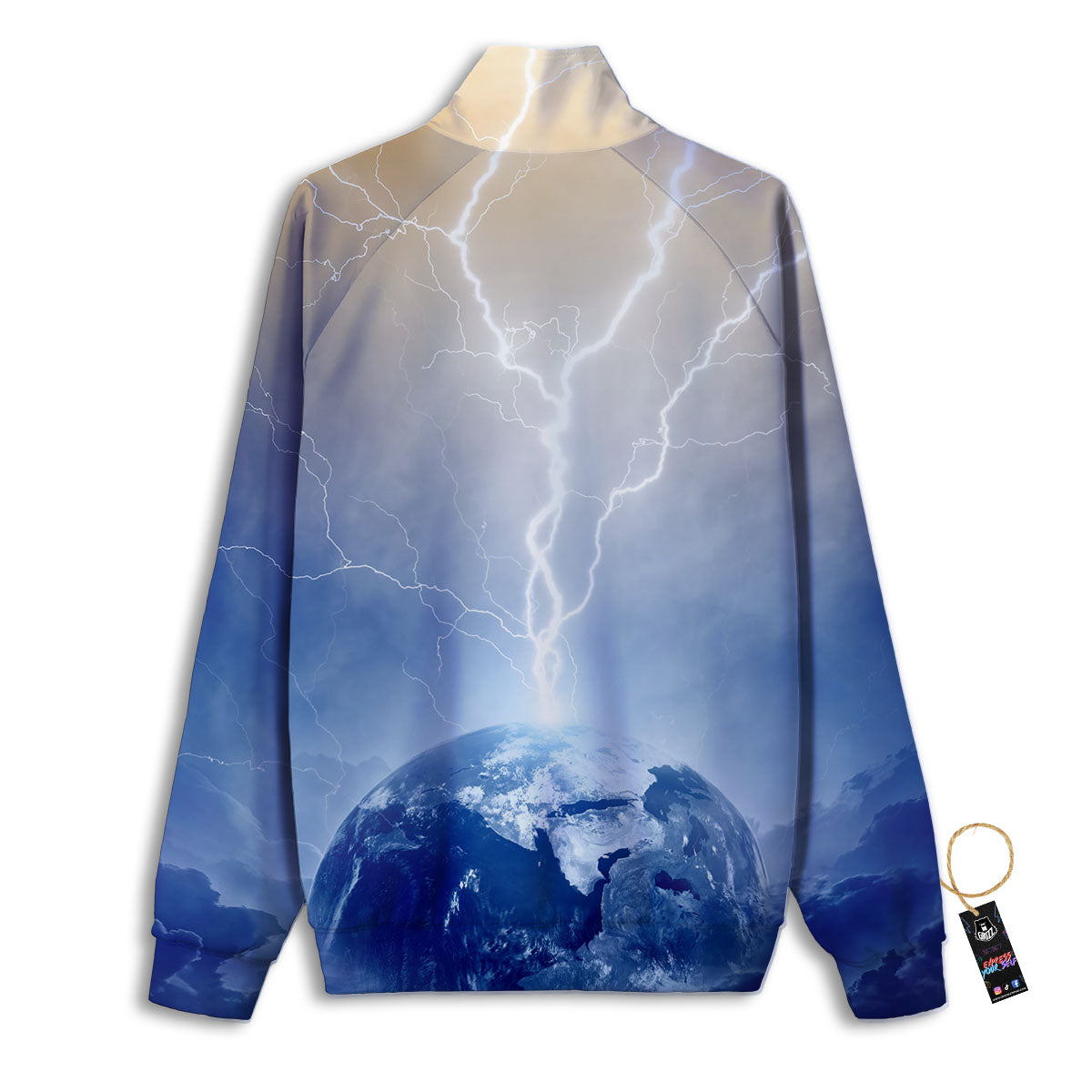 Lightning Destroy Planet Earth Print Track Jacket-grizzshop