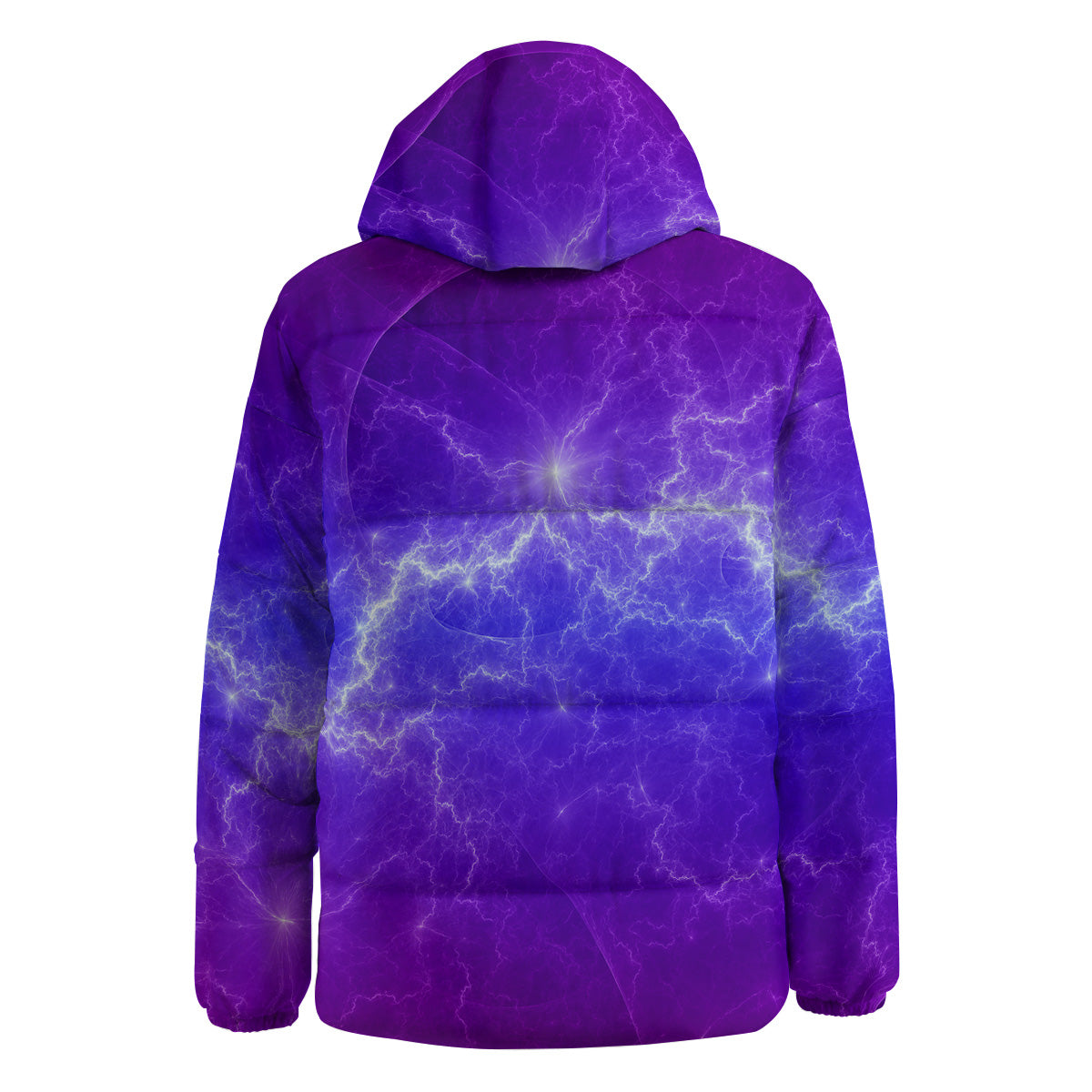 Lightning Purple And Blue Print Down Jacket-grizzshop