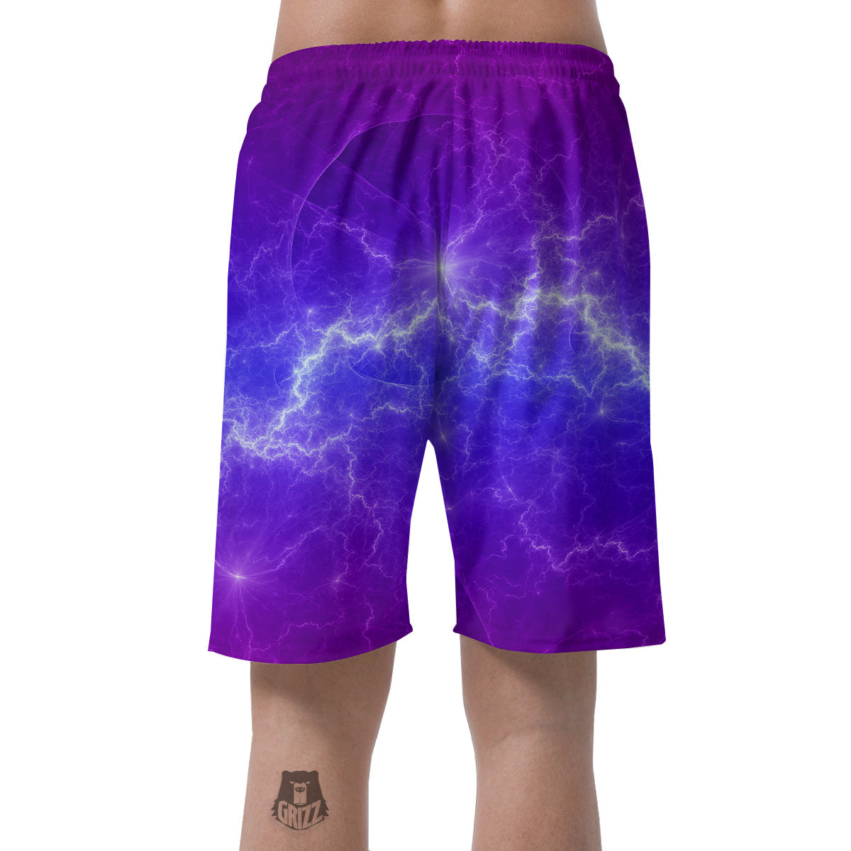 Lightning Purple And Blue Print Men's Shorts-grizzshop