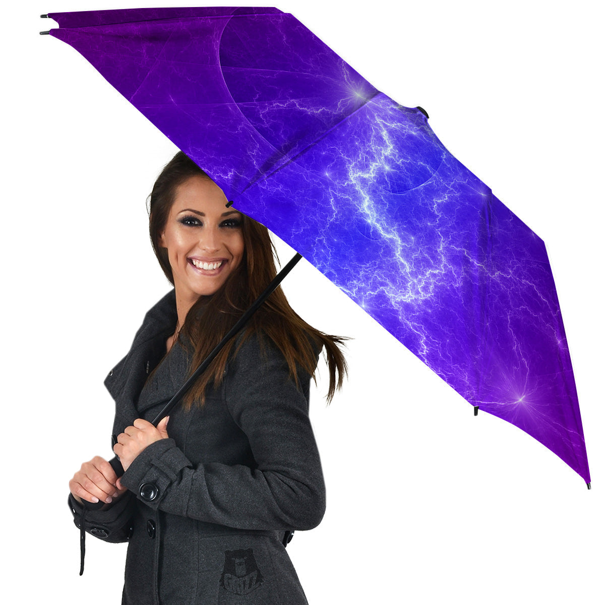 Lightning Purple And Blue Print Umbrella-grizzshop