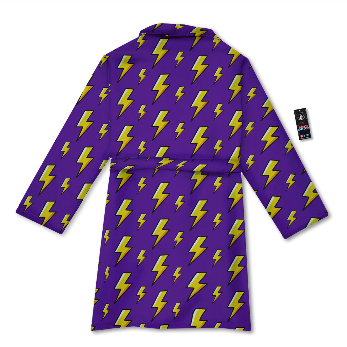 Lightning Purple Print Pattern Bathrobe-grizzshop