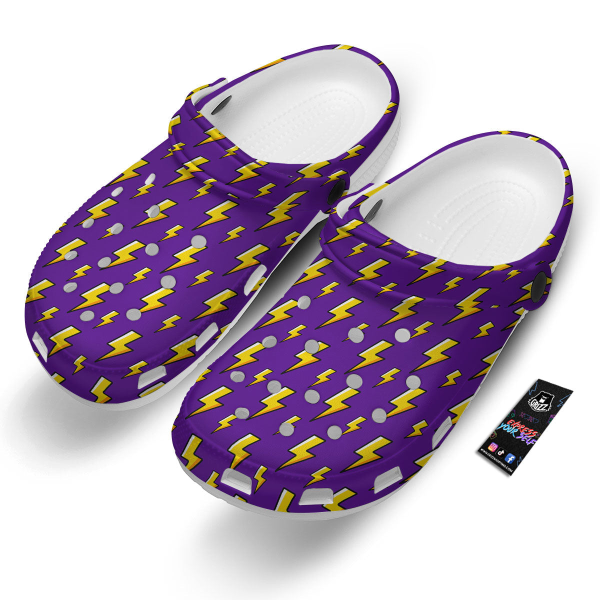 Lightning Purple Print Pattern Clog-grizzshop