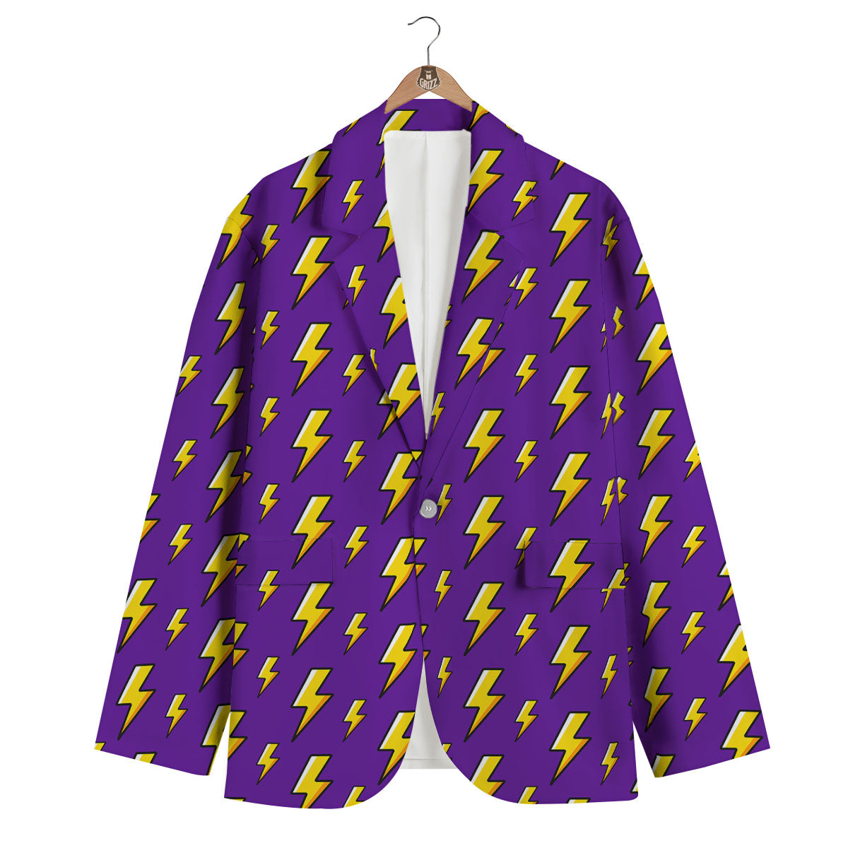 Lightning Purple Print Pattern Men's Blazer-grizzshop
