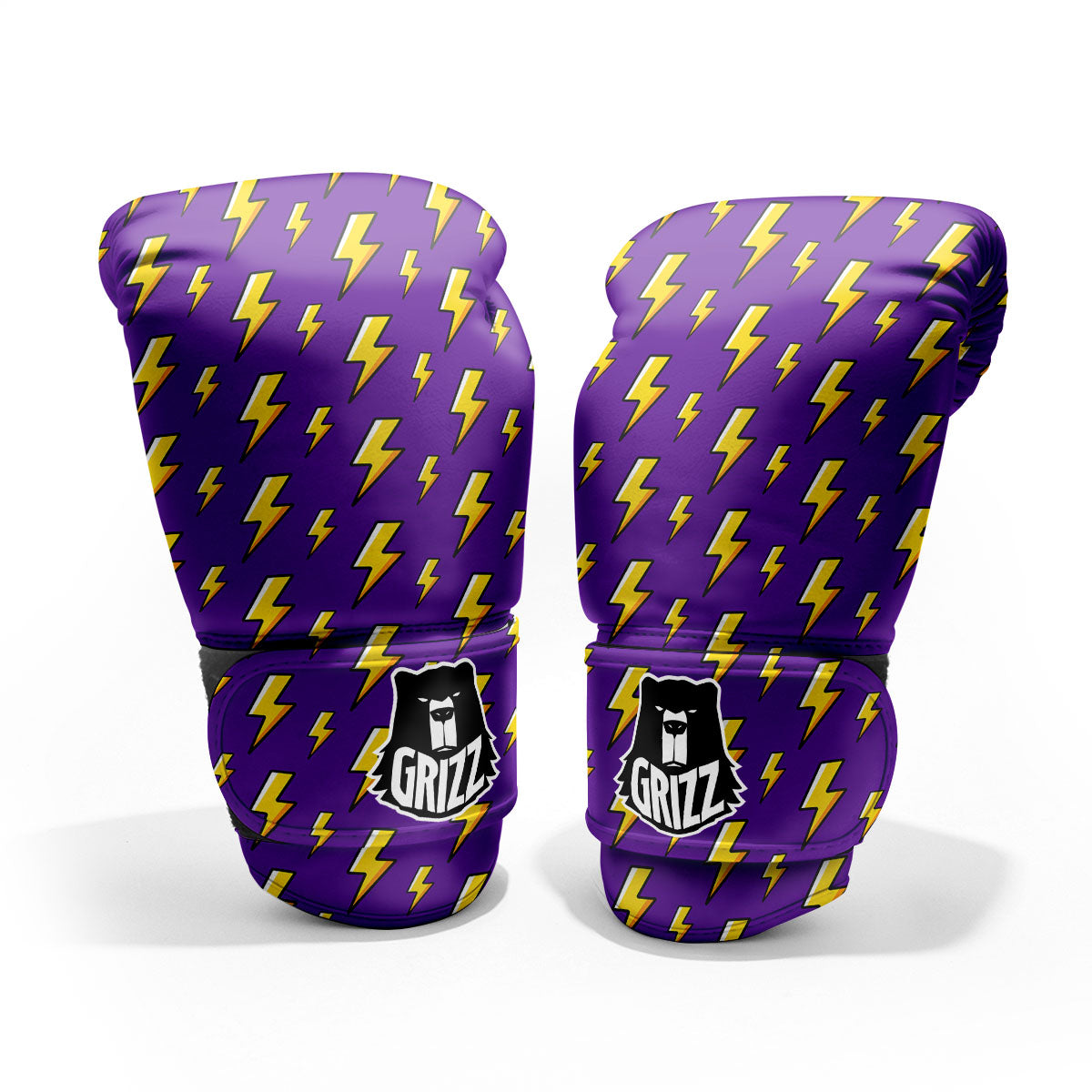 Lightning Purple Print Pattern Sparring Gloves-grizzshop