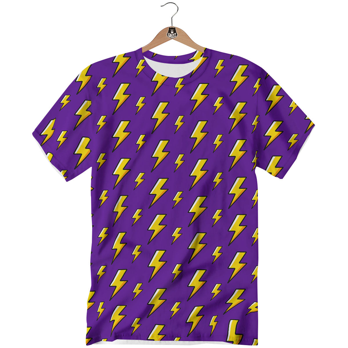 Lightning Purple Print Pattern T-Shirt-grizzshop