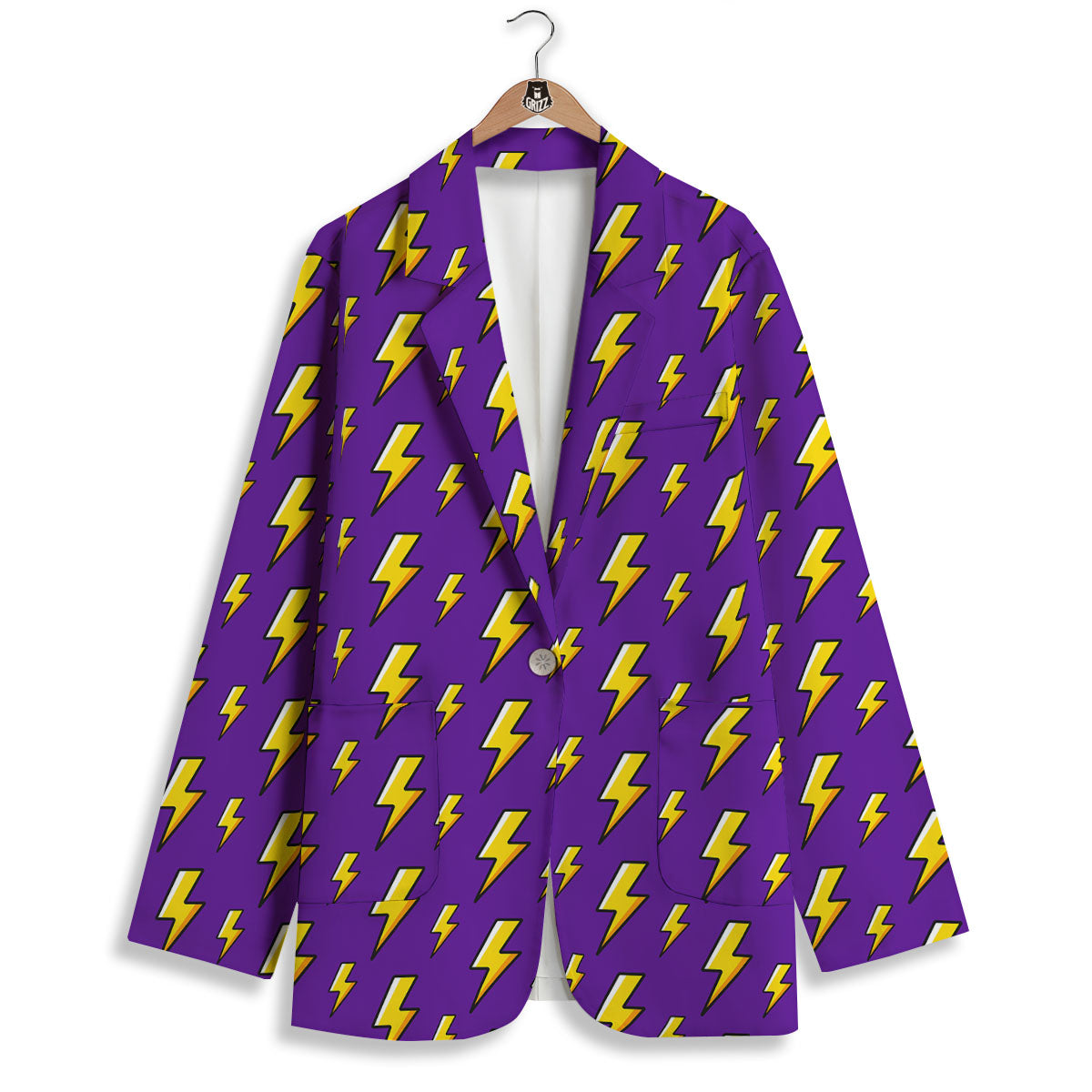 Lightning Purple Print Pattern Women's Blazer-grizzshop