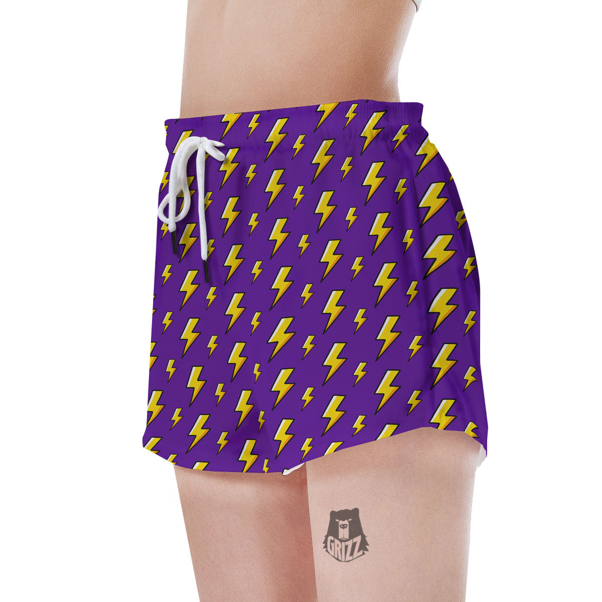 Lightning Purple Print Pattern Women's Shorts-grizzshop