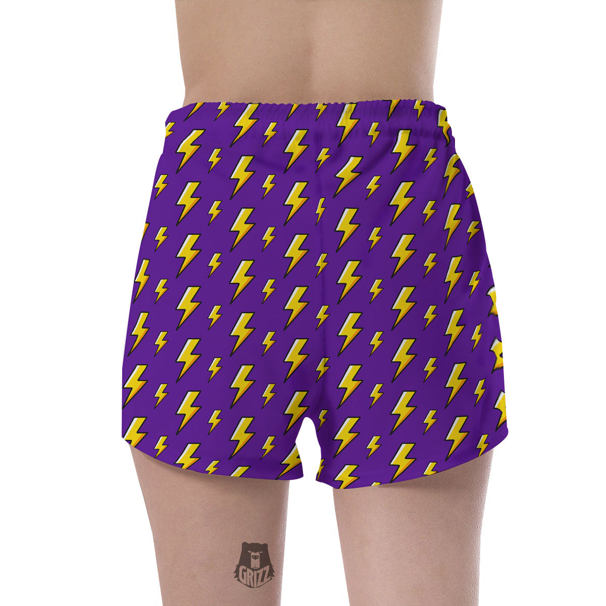 Lightning Purple Print Pattern Women's Shorts-grizzshop