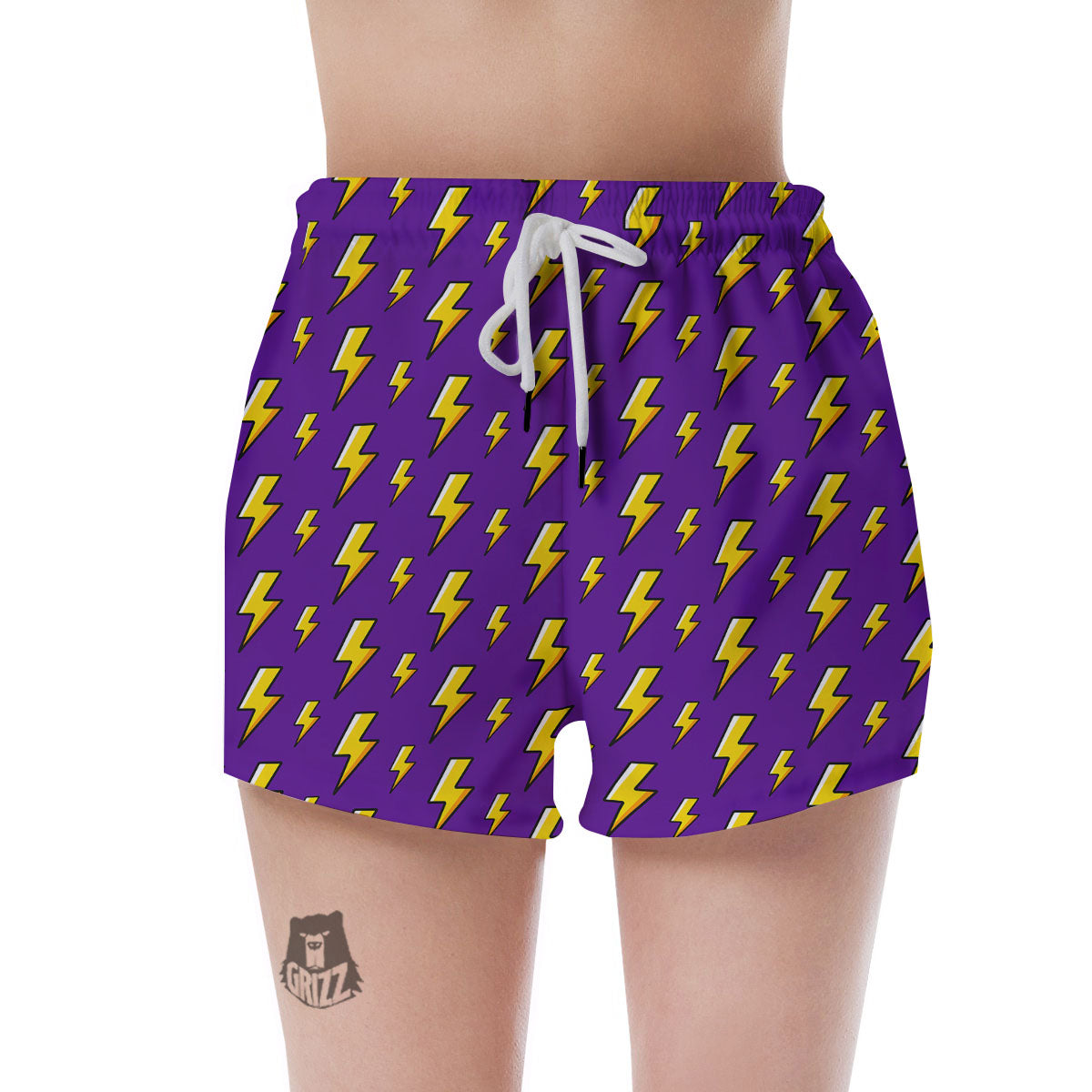 Lightning Purple Print Pattern Women's Shorts-grizzshop