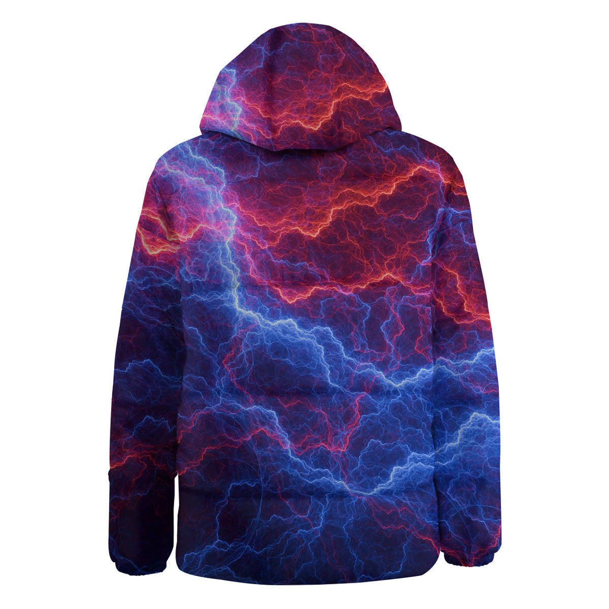 Lightning Red And Blue Print Down Jacket-grizzshop