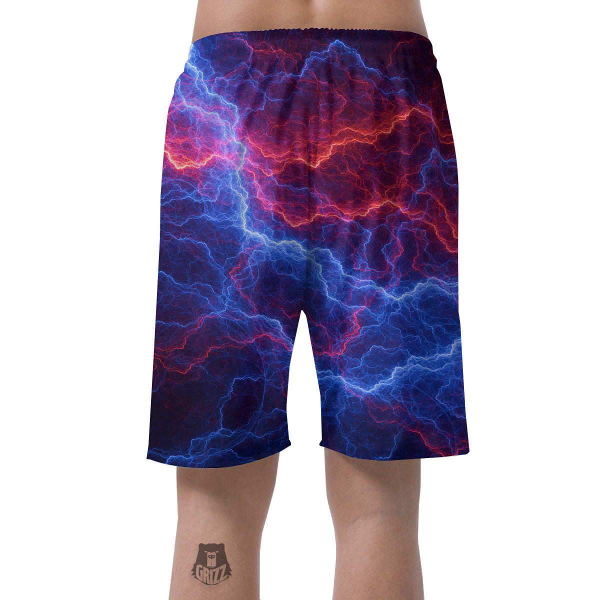 Lightning Red And Blue Print Men's Shorts-grizzshop