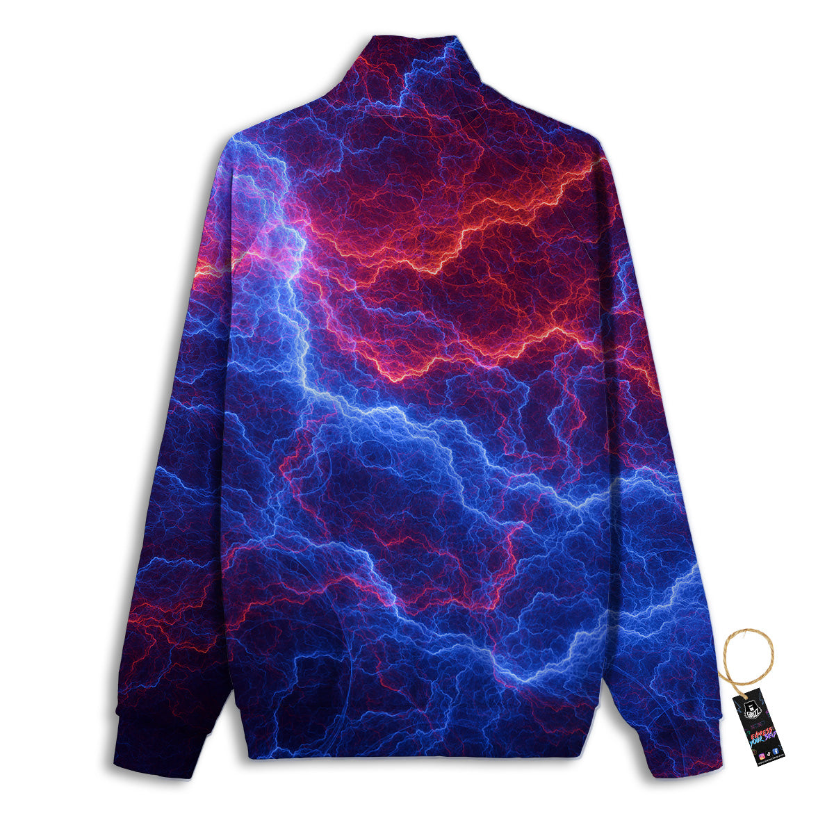 Lightning Red And Blue Print Track Jacket-grizzshop